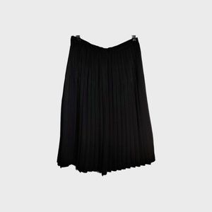 Lauren Ralph Sz 8 Pleated Skirt Black Below Knee